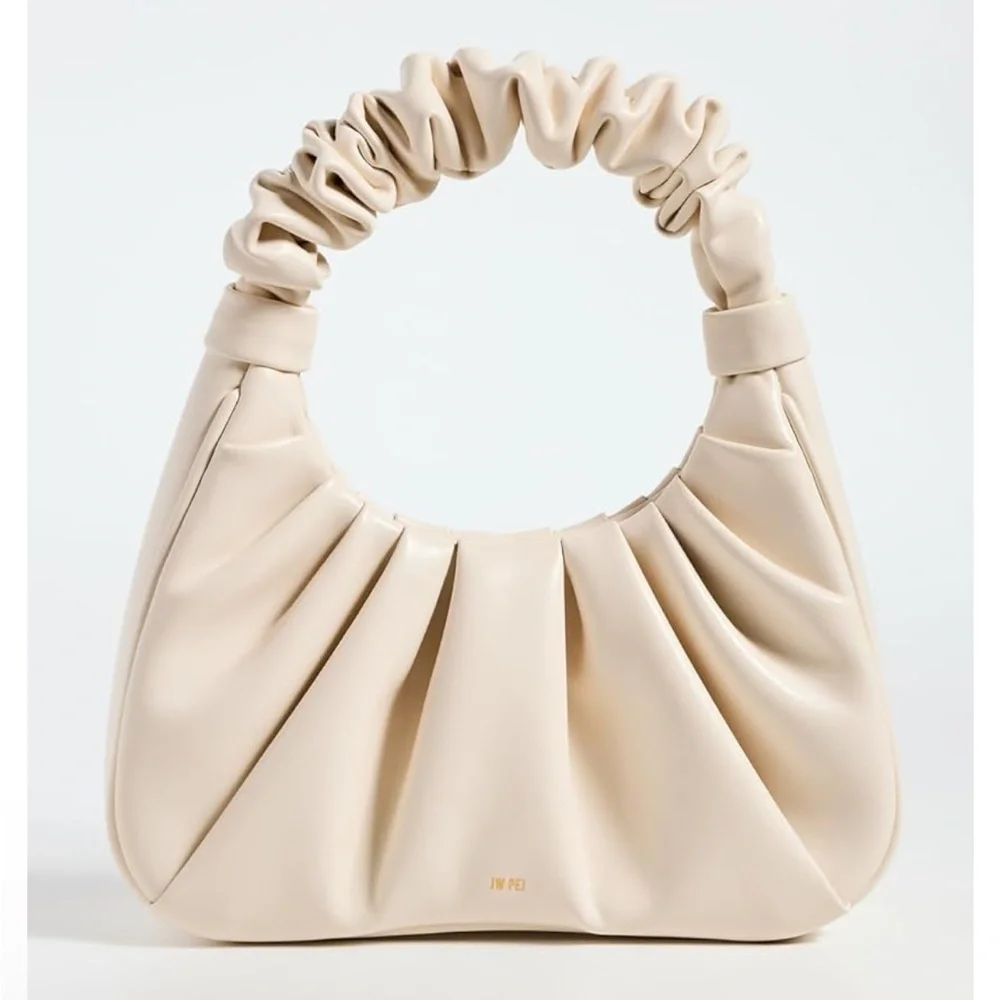 JW PEl GABBI RUCHED HOBO HANDBAG - IVORY
